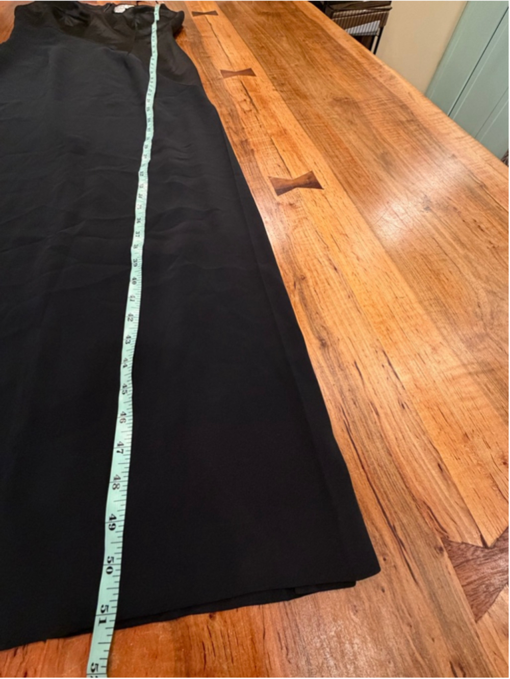 Adrianna Papell Evening Vintage Black Silk-Like Maxi Gown Minimalist Glam 8 - Picture 13 of 14